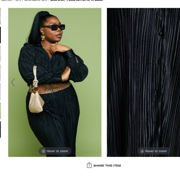 Showpo Beca Shirt - Plisse Button Up Black  - US 12 (XXL) - Picture 7 of 12